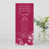  Bloemen Rood en Wit Trouwprogramma Programma (Staand voorkant)