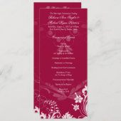  Bloemen Rood en Wit Trouwprogramma Programma (Voorkant / Achterkant)