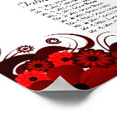 Bloemen Rood & Wit 15 Tafels Zitlijsten Poster (Hoek)