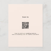 Bloemen roos blush arch QR RSVP huwelijksuitnodigi (Achterkant)