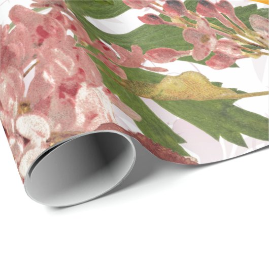 Bloemen Roos Collage Wrapping Papier (Rol Hoek)