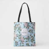 Bloemen Roos Elegant Flower Garden Monogram Draagtas (Voorkant)