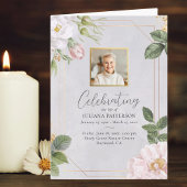  Bloemen Roos Foto Order of Service Uitvaart Programma