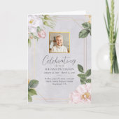  Bloemen Roos Foto Order of Service Uitvaart Programma (Voorkant)