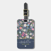  Bloemen Roos Gepersonaliseerde Wildflower Bagagelabel (Voorkant verticaal)