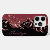 Bloemen Roos Goud & Zwart - Gepersonaliseerd Case-Mate iPhone Case (Achterkant (horizontaal))