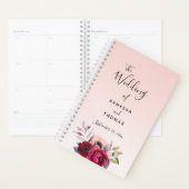 Bloemen roos gouden blozen bordeaux bruiloft planner (Display)