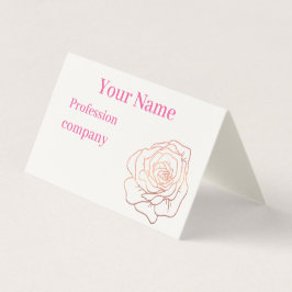 Bloemen Roos Gouden Glitter Visitekaartjes