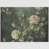 Bloemen Roos Groen Decoupage Tissuepapier (Voorkant)