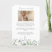 Bloemen Roos Viering van het Leven Foto's Begrafen Programma (Achterkant)