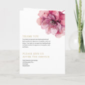 Bloemen Rouwdienst Herdenkingsdienst Order Of Serv Programma (Achterkant)