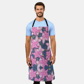 BLOEMEN ROZE - APRON MET BLOEMMOTIEF SCHORT (Gedragen)