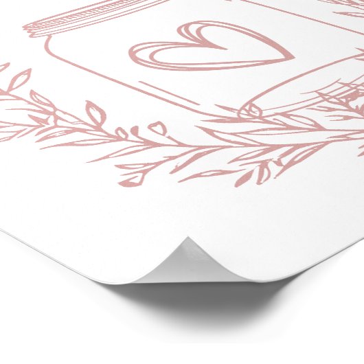 Bloemen Roze Baby shower Ouderschap Tip Jar Poster (Hoek)