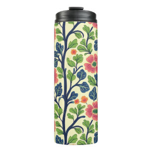 Bloemen Roze Bloemen Weelderig Groen Bladerdek Thermosbeker