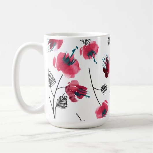 Bloemen roze bloemen wrap-68881 koffiemok (Links)
