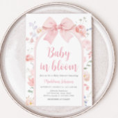 Bloemen Roze Bow Baby in Bloom Baby shower Kaart