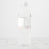 Bloemen Roze Bow Baby in Bloom Baby shower Waterfles Etiket (Achterkant)