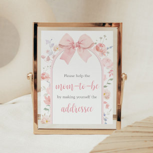 Bloemen Roze Bow Baby in Bloom Envelope Station Poster
