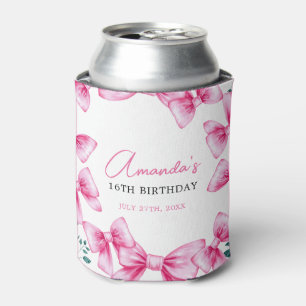 Bloemen Roze Bow Coquette Sweet 16 Verjaardag Blikjeskoeler