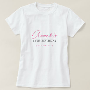 Bloemen Roze Bow Coquette Sweet 16 Verjaardag T-shirt