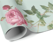  Bloemen Roze Country Roos Cadeaupapier (Rol Hoek)
