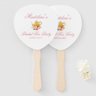 Bloemen Roze en Goud Vrijgezellenfeest Tea Party Handwaaier