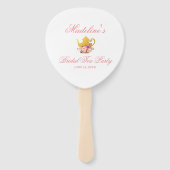 Bloemen Roze en Goud Vrijgezellenfeest Tea Party Handwaaier (Voorkant)