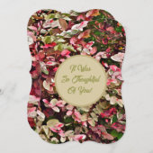 BLOEMEN/ROZE EN GROENE KLEUREN DANK JE WEL KAART (Voorkant / Achterkant)