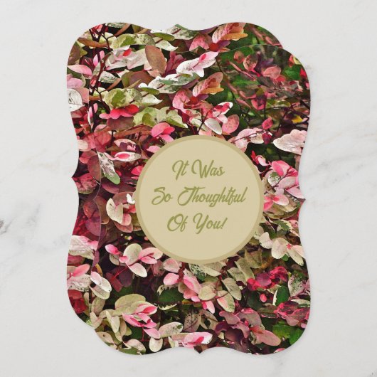 BLOEMEN/ROZE EN GROENE KLEUREN DANK JE WEL KAART (Voorkant / Achterkant)