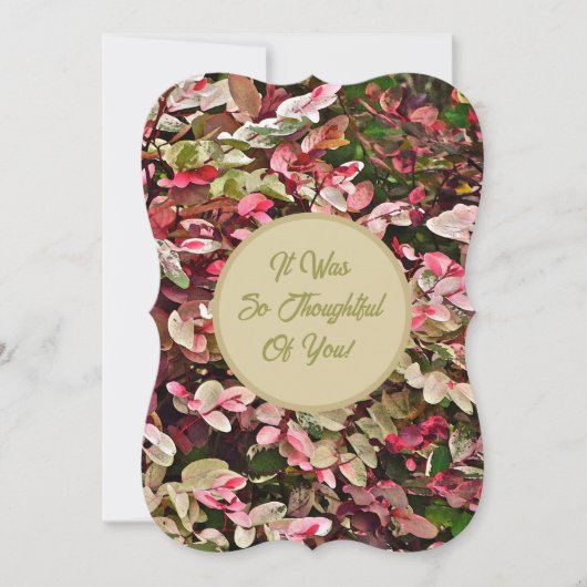 BLOEMEN/ROZE EN GROENE KLEUREN DANK JE WEL KAART (Voorkant)