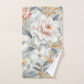 Bloemen roze grijs goud elegant bad handdoek (Handdoek)