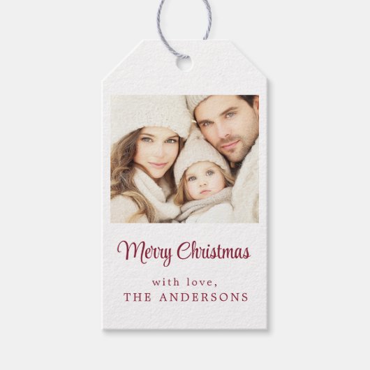  Bloemen Roze Kerstcadeau Label Cadeaulabel (Voorkant)