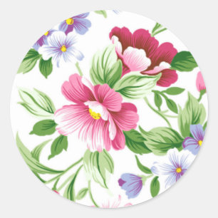 Bloemen Roze lavendel pansies Ronde Sticker