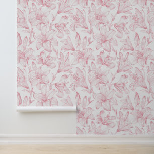  Bloemen Roze Lelie Bloemen Home Decor Behang