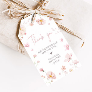Bloemen Roze Lente Baby in Bloom Favoriet Tags Cadeaulabel