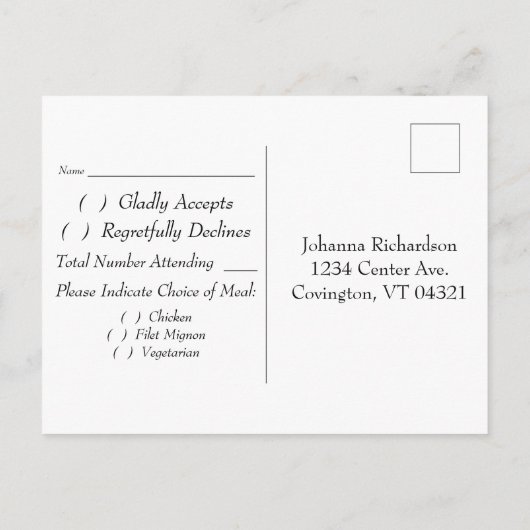 Bloemen Roze Pastel bruiloft uitnodiging RSVP (Achterkant)