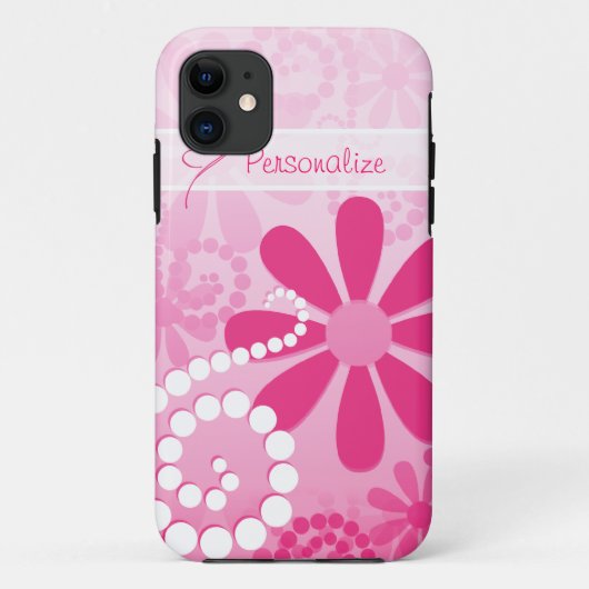  bloemen roze restantdagen met naam Case-Mate iPhone case (Achterkant)