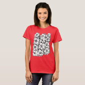Bloemen roze rood t-shirt (Voorkant volledig)