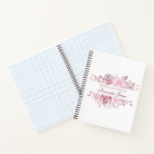Bloemen Roze Rozen Custom Name Notitieboek (Binnen)