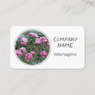  bloemen roze tulpen op wit visitekaartje