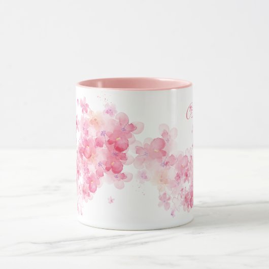  Bloemen Roze Waterverf Beste Neef Ooit Mok (Midden)