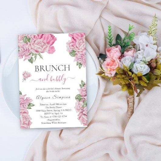 Bloemen rozen Brunch en bubbels Kaart