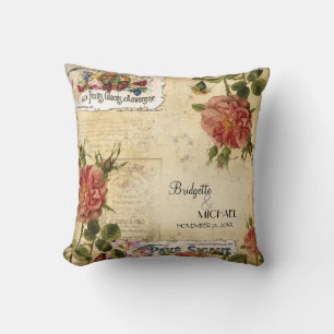 Bloemen Rozen Fruit Label Wedding Custom Kussen