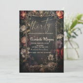 Bloemen Rozen Gotische 30e Verjaardag Kaart (Staand voorkant)