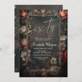 Bloemen Rozen Gotische 60e Verjaardag Kaart (Voorkant / Achterkant)