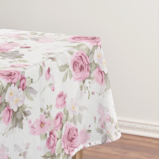 Bloemen, rozen, roze rozen tafelkleed (Voorbeeld)