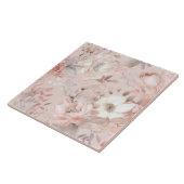 Bloemen, rozen, roze rozen tegeltje (Zijkant)