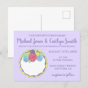 Bloemen Rozen Vrijgezellenfeest Trouwtaart Uitnodiging Briefkaart