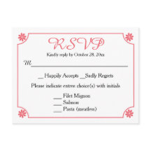 Bloemen RSVP Roze Bloem Retro Trouwfeest