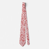 Bloemen - Ruby Red op White Stropdas (Voorkant)